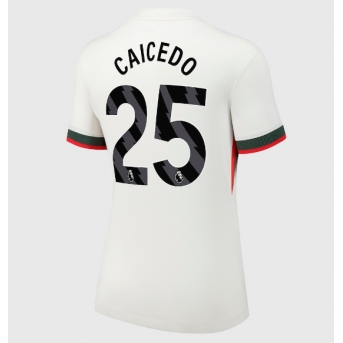 Billige Fotballdrakt Chelsea Moises Caicedo #25 Replika Bortedrakt Dame 2025-26 Kortermet